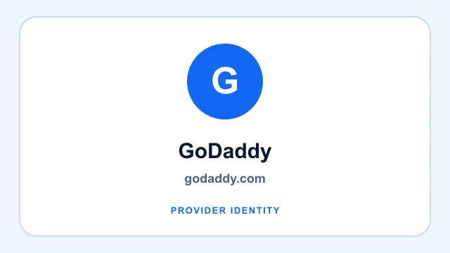 GoDaddy logo and provider identity