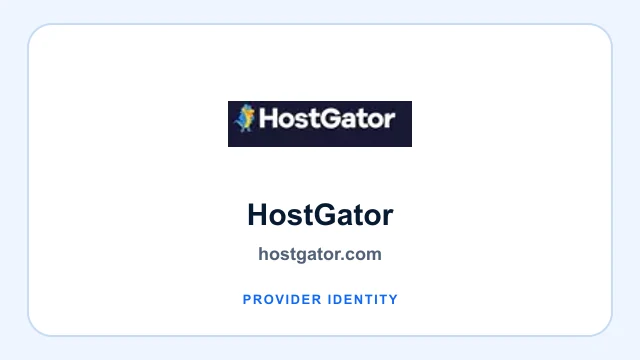 HostGator logo and provider identity