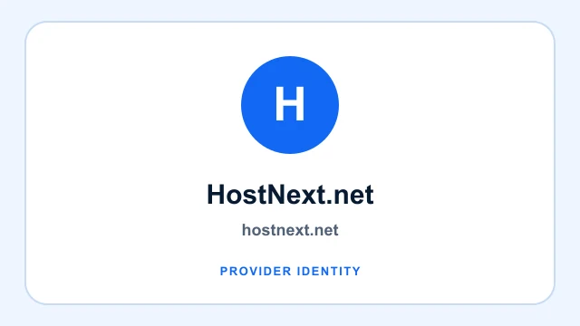 HostNext.net logo and provider identity