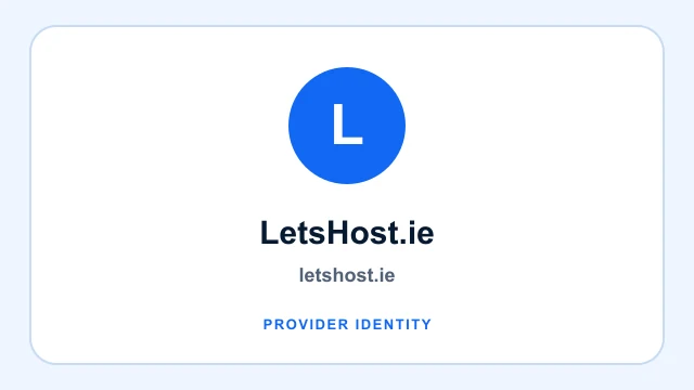 LetsHost.ie logo and provider identity