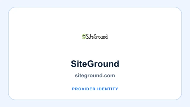 SiteGround logo and provider identity