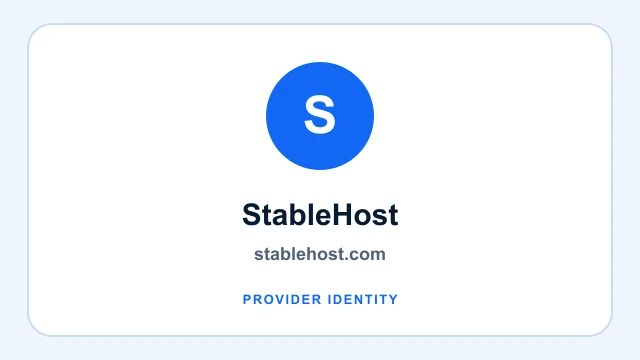 StableHost logo and provider identity