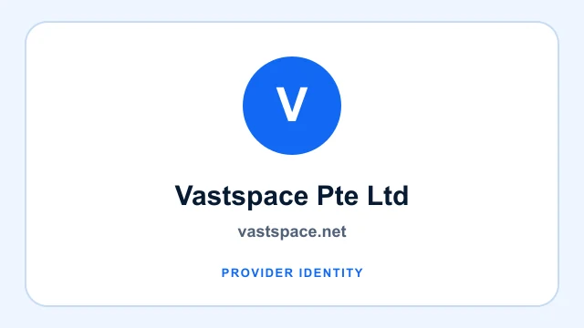Vastspace Pte Ltd logo and provider identity