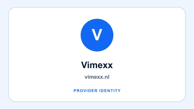 Vimexx logo and provider identity