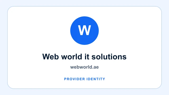 Web world it solutions logo and provider identity