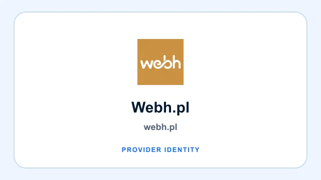 Webh.pl logo and provider identity