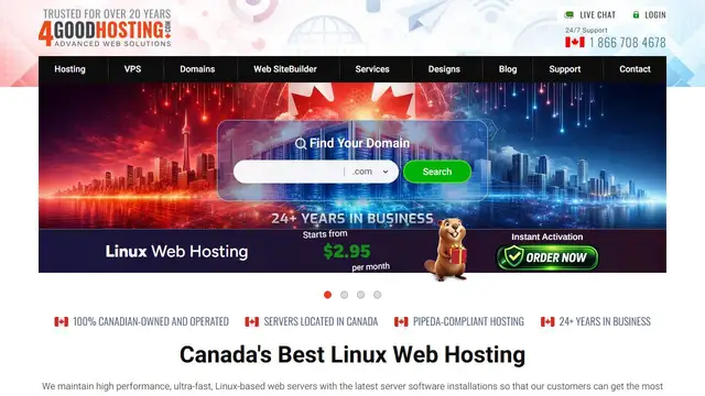 Website preview for 4Good Hosting