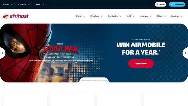 Website preview for Afrihost