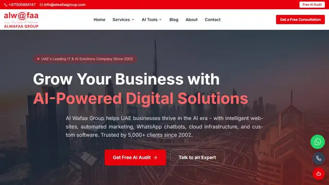 Website preview for Al Wafaa Group