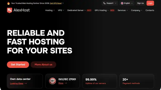 Website preview for AlexHost