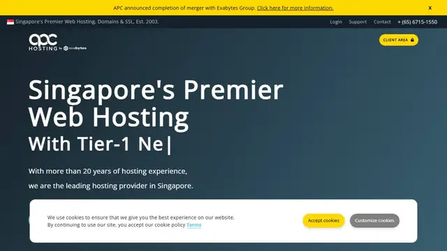 Website preview for APC Hosting Pte Ltd