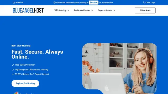Website preview for BlueAngelHost