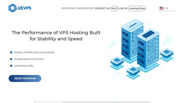 Website preview for BlueVPS