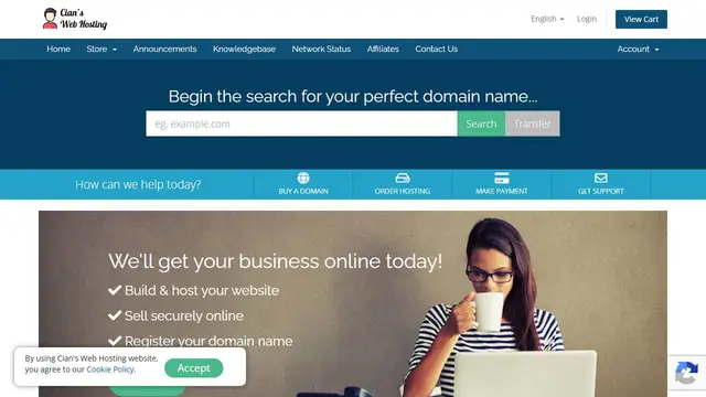 Website preview for Cian's Web Hosting