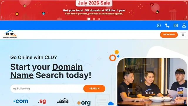 Website preview for CLDY Singapore - Super-fast Email & Web Hosting