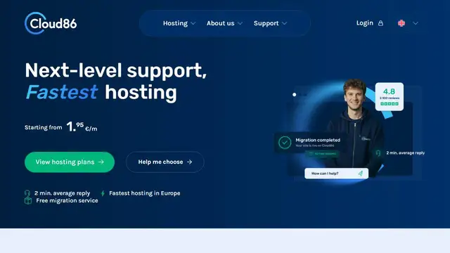 Website preview for Cloud86