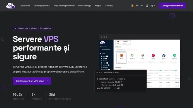 Screenshot of the Cloudify website