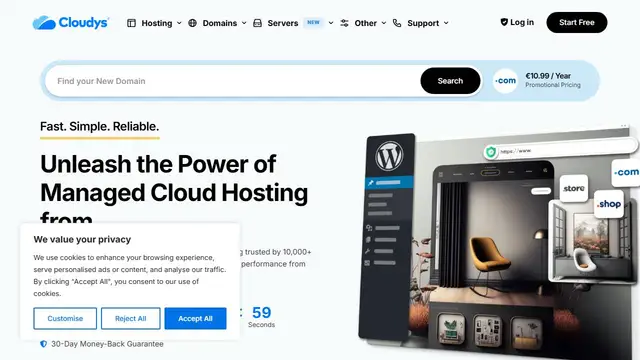 Website preview for Cloudys