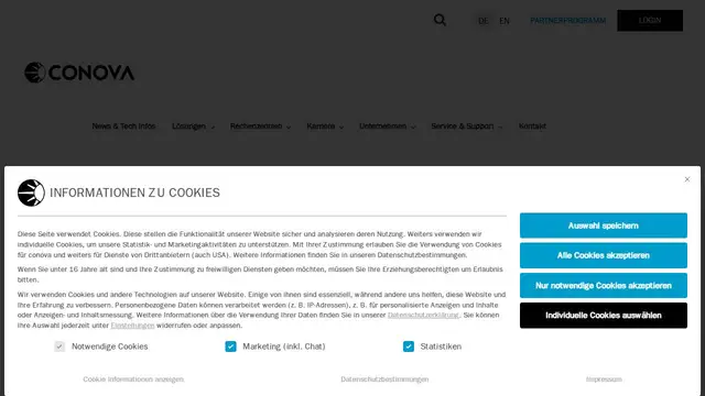 Website preview for Conova