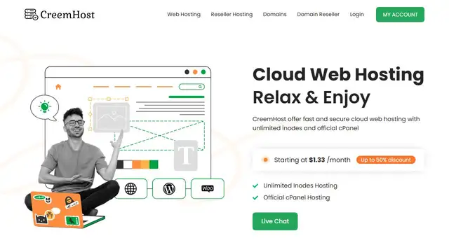 Website preview for CreemHost