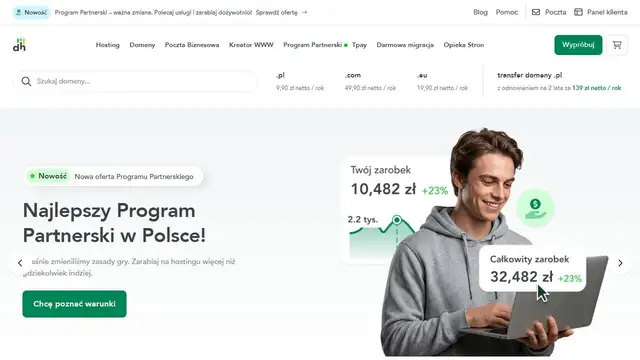 Website preview for DHosting