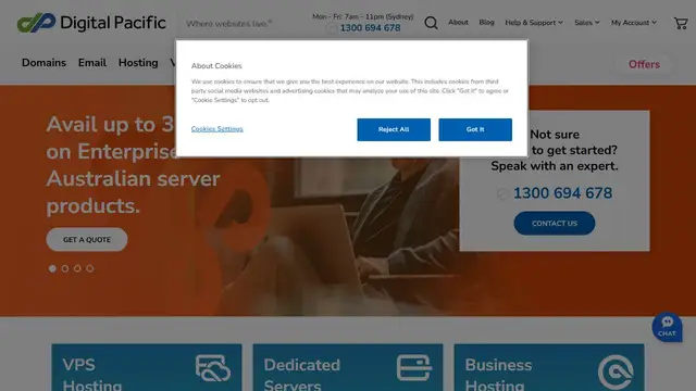 Website preview for Digital Pacific