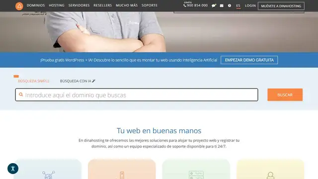 Website preview for Dinahosting