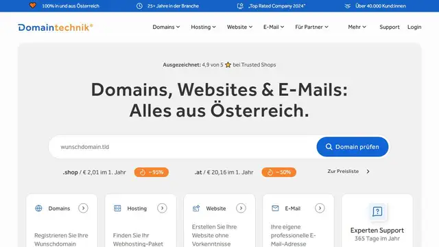 Website preview for Domaintechnik