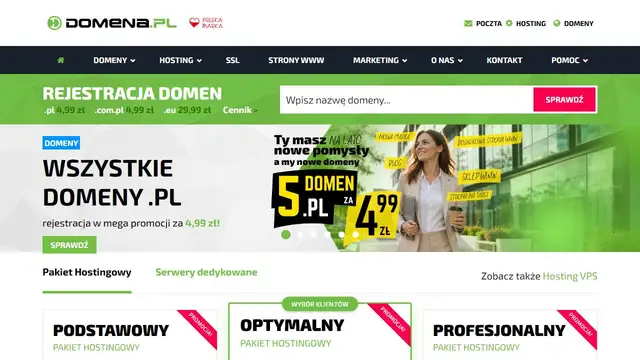 Screenshot of the Domena.pl website