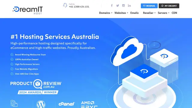 Website preview for DreamIT Host