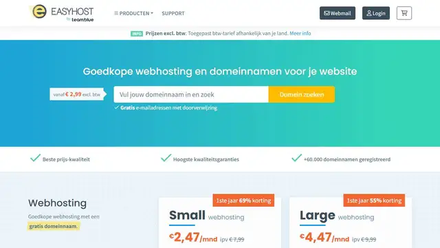 Website preview for Easyhost