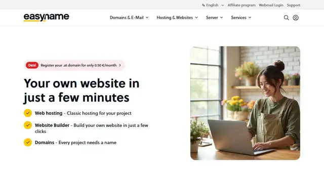 Website preview for easyname