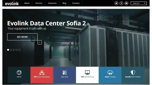 Screenshot of the Evolink website