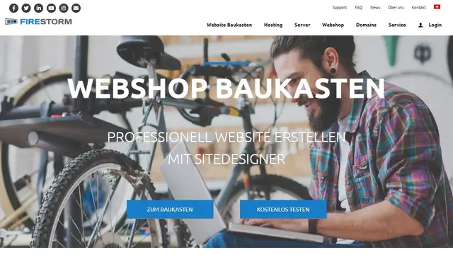 Screenshot of the firestorm.ch website