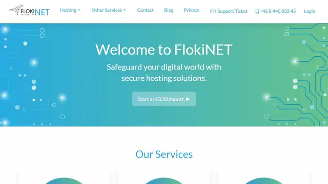 Website preview for FlokiNET