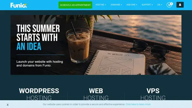 Website preview for Funio