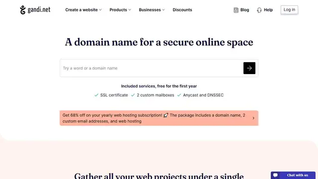 Website preview for Gandi