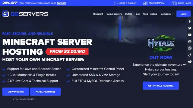 Website preview for GGServers