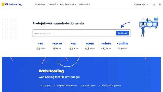 Website preview for GlobeHosting