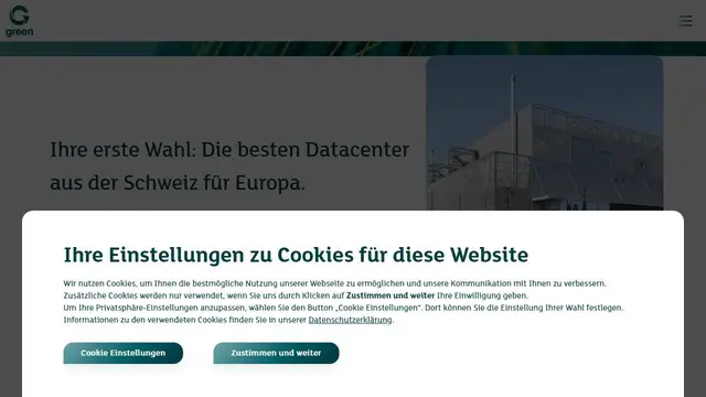 Website preview for Green.ch