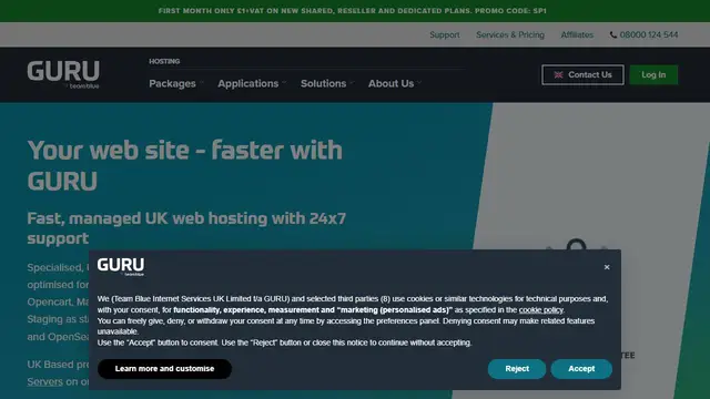 Website preview for Guru