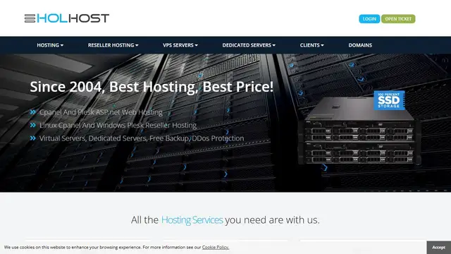 Website preview for HolHost