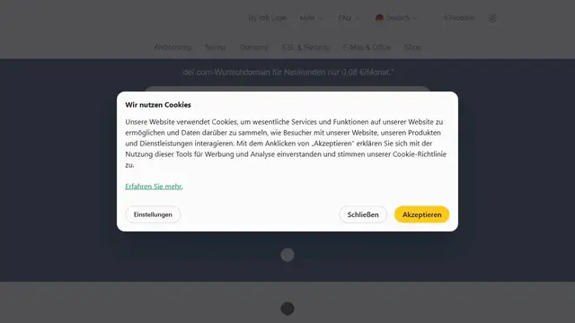 Website preview for Host Europe