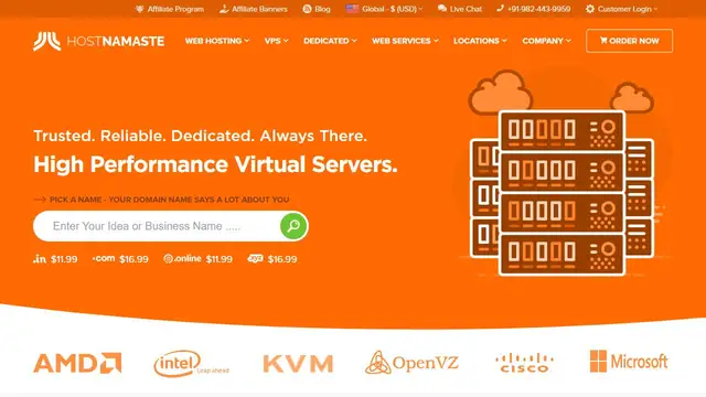 Website preview for Host Namaste