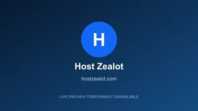 Screenshot of the Host Zealot website