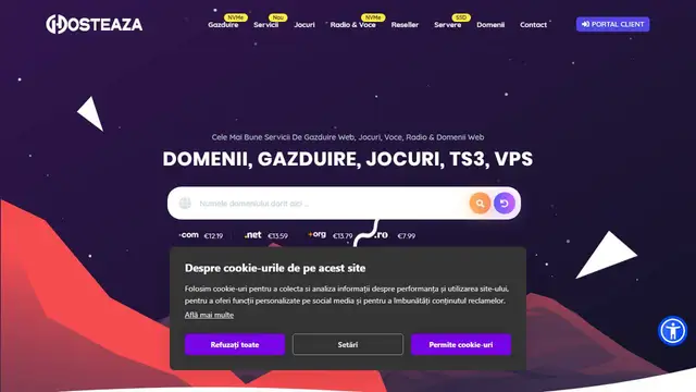 Website preview for Hosteaza.com
