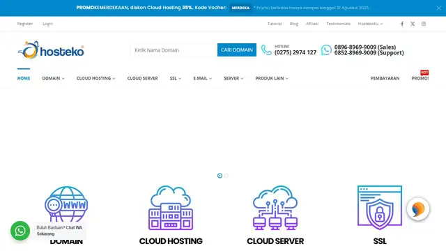 Website preview for Hosteko