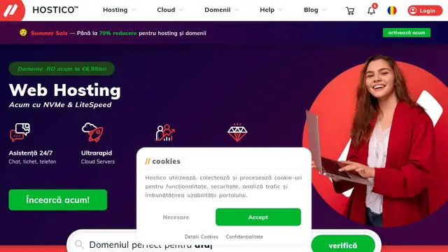 Website preview for Hostico