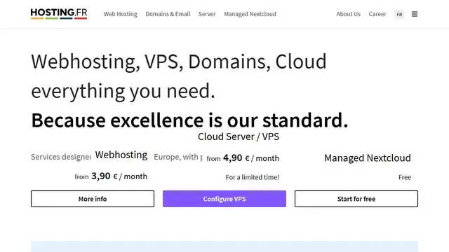 Website preview for hosting.fr