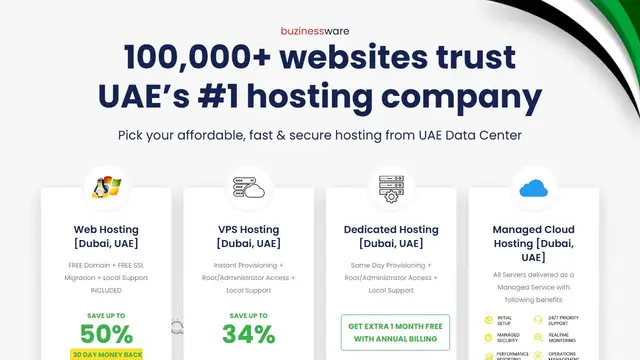 Website preview for Hosting in UAE